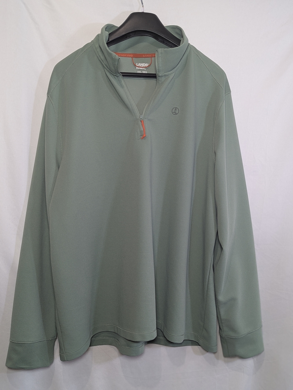 Lands’ End Men’s XXL Quarter Zip Pullover Sage Green Golf Activewear